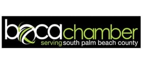 Logo of the Boca Chamber: Serving south palm beach country logo